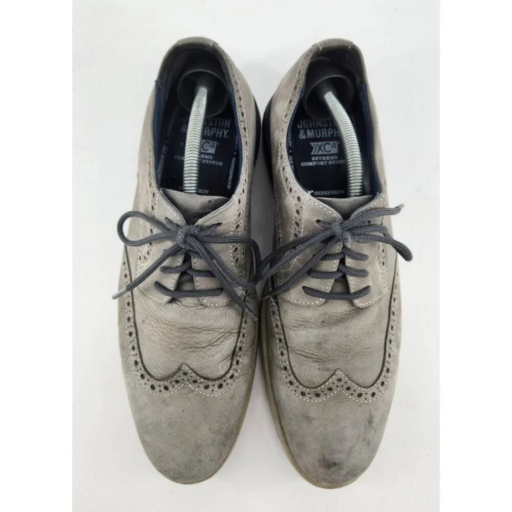 Johnston & Murphy XC4 Elkins Men’s Size 8.5‎ M Wingtip Gray Leather Waterproof
